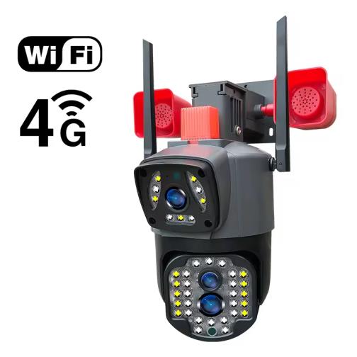 V380Pro Yoosee Caméra IP d'extérieur 4G à double objectif Ptz 4mp wifi CCTV 4mp Suivi automatique Sécurité étanche Caméra réseau avec carte sim 4g