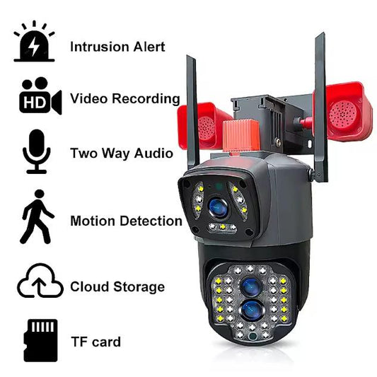 V380Pro Yoosee Caméra IP d'extérieur 4G à double objectif Ptz 4mp wifi CCTV 4mp Suivi automatique Sécurité étanche Caméra réseau avec carte sim 4g