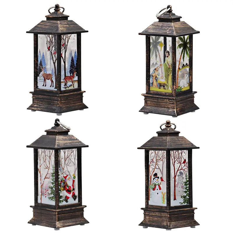 Lampe de décoration de Table de noël rouge et blanc, lampe à piles, père noël bonhomme de neige, cadeau de noël pour enfants
