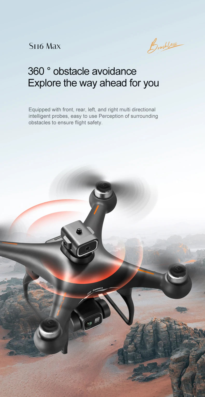 Drone S116 Wifi Évitement d'obstacles APP Télécommande Caméra Débutant Quadcopter _ 2 batéries