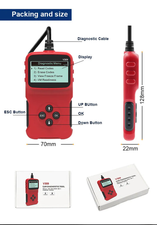 ELM327 pleine fonction OBD2 Scanner OBDII outil de diagnostic universel OBD moteur Code lecteur Auto Diagnostic outils