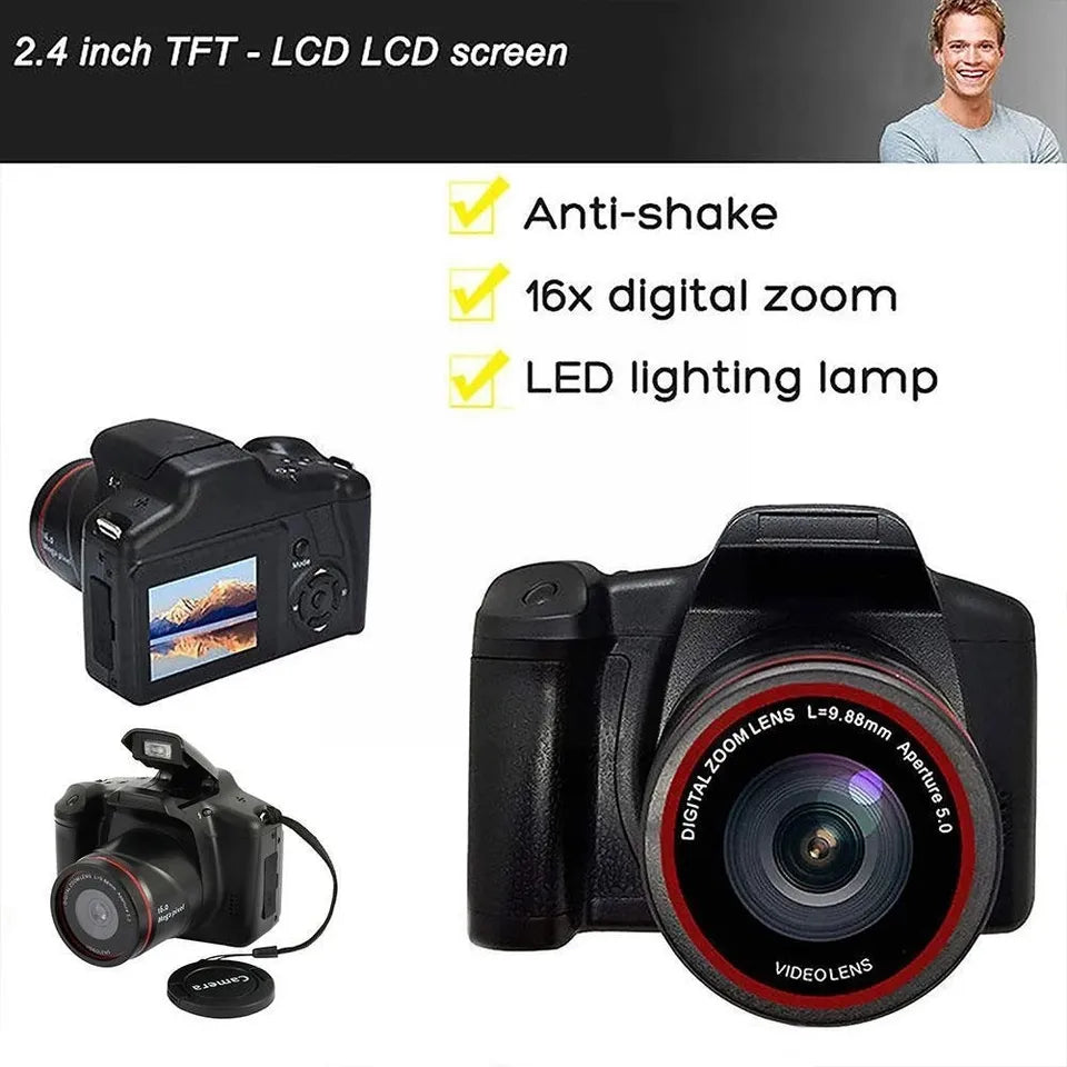 Caméscope numérique professionnel HD DV SLR avec écran LCD 2,4 pouces 16,0 mégapixels capteur CMOS