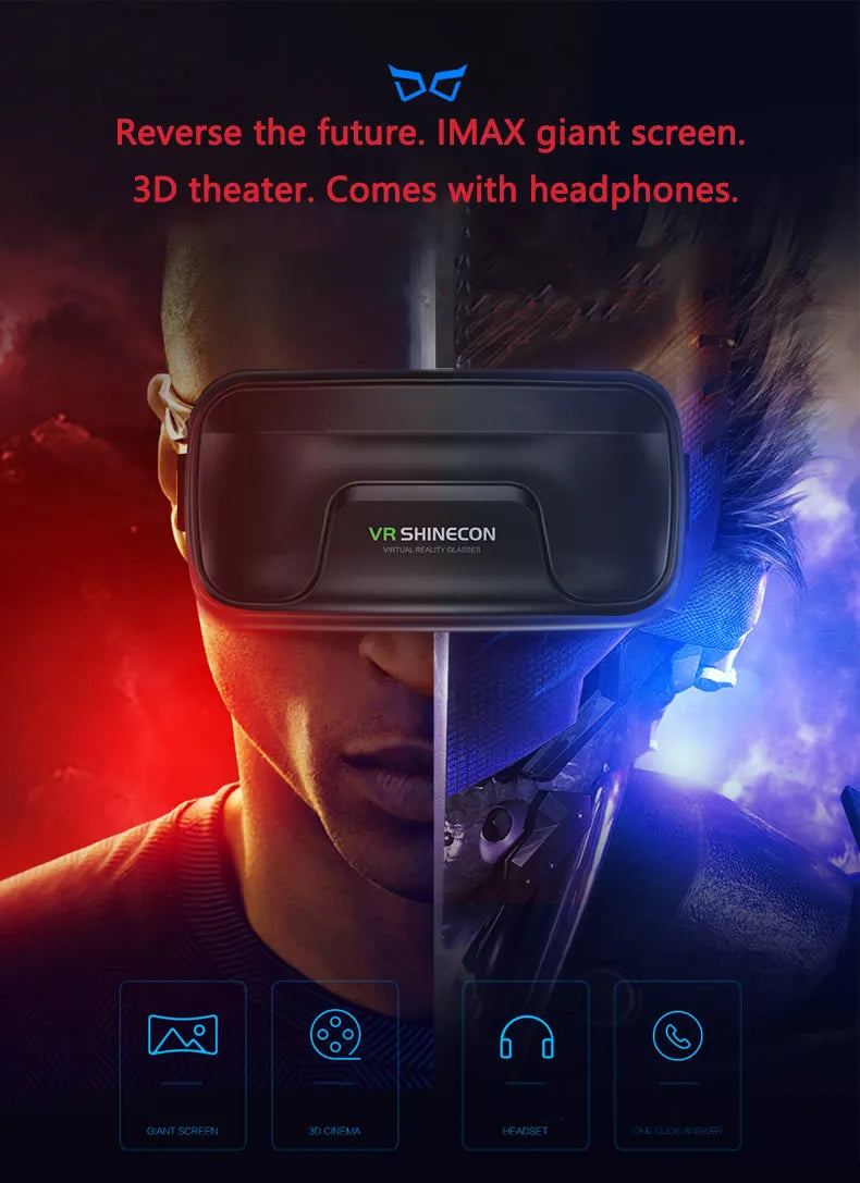 Réalité Virtuelle Améliorée HD Lunettes Intelligentes Mobile 3D Lunettes casque pour 4.0-6 Pouces smartphoneSmartphone