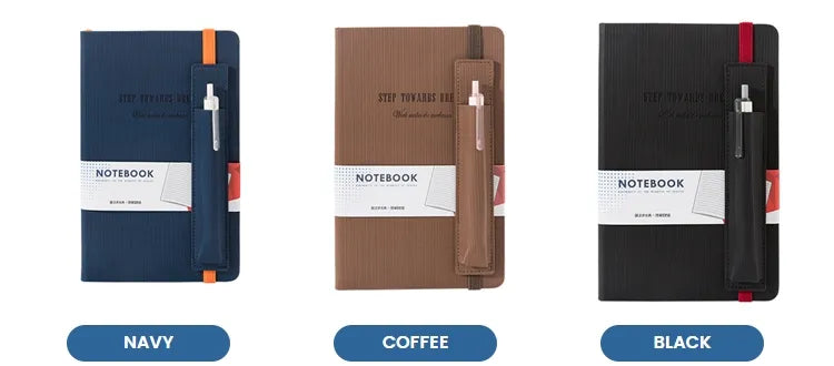 cahier de Journal en cuir PU avec sac à stylo à la main A5 cahier Agenda personnalisé Agenda 2022
