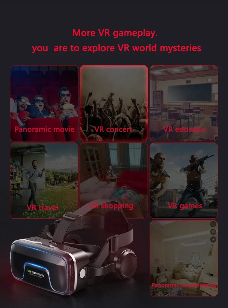 Réalité Virtuelle Améliorée HD Lunettes Intelligentes Mobile 3D Lunettes casque pour 4.0-6 Pouces smartphoneSmartphone