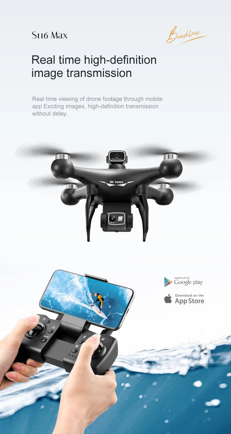 Drone S116 Wifi Évitement d'obstacles APP Télécommande Caméra Débutant Quadcopter _ 2 batéries