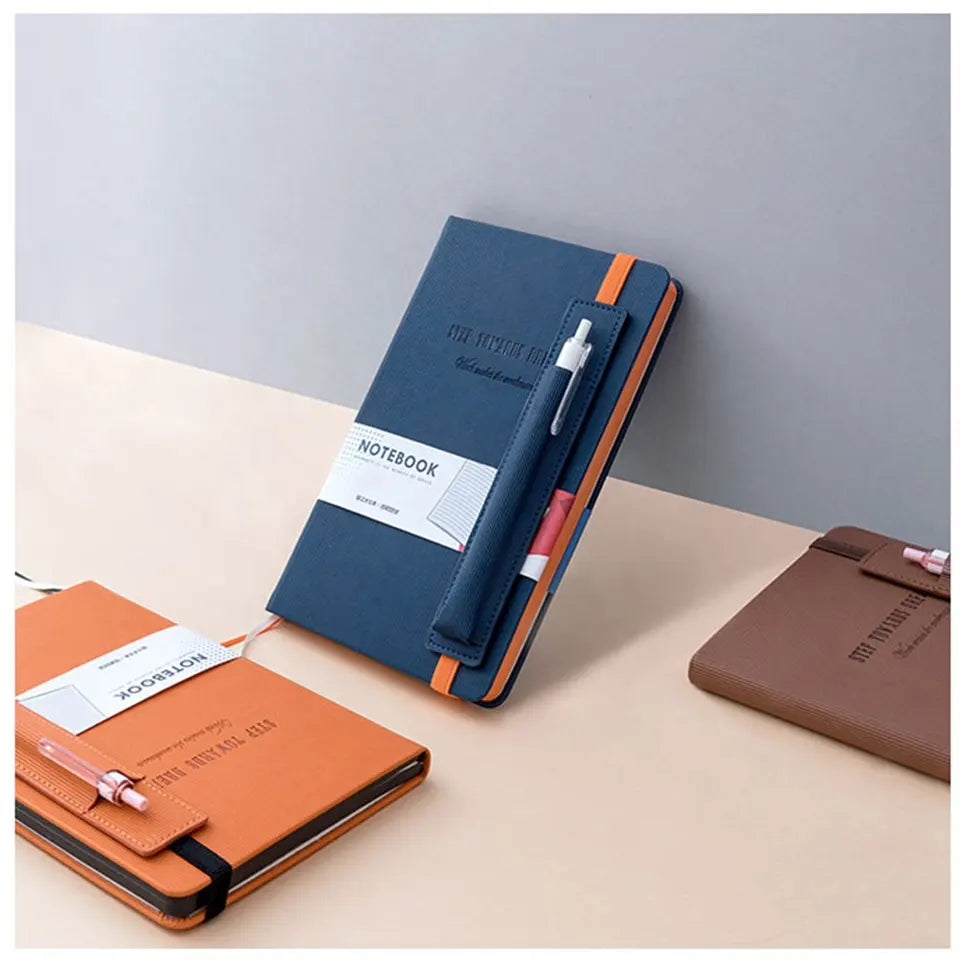 cahier de Journal en cuir PU avec sac à stylo à la main A5 cahier Agenda personnalisé Agenda 2022