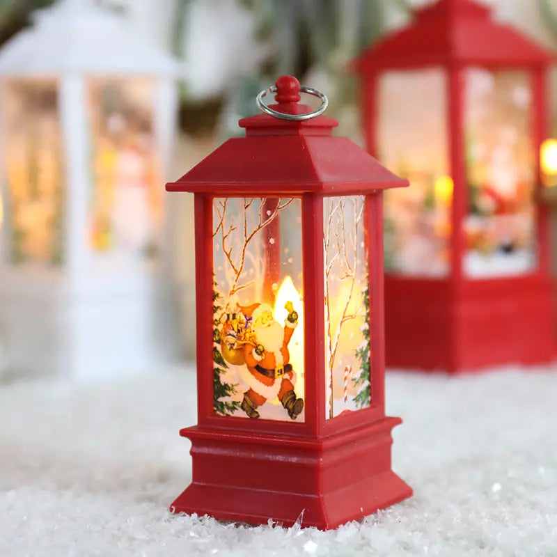 Lampe de décoration de Table de noël rouge et blanc, lampe à piles, père noël bonhomme de neige, cadeau de noël pour enfants