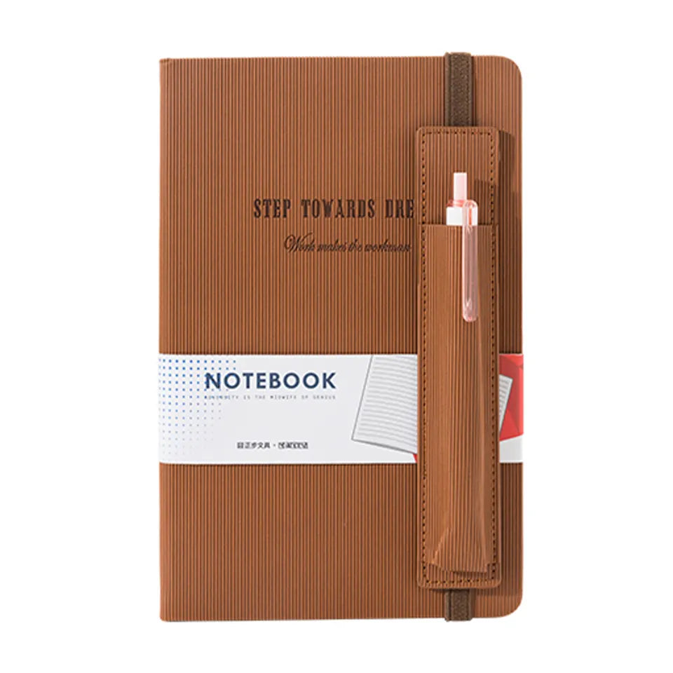 cahier de Journal en cuir PU avec sac à stylo à la main A5 cahier Agenda personnalisé Agenda 2022