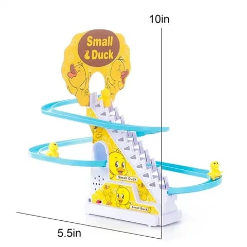 Jeux de canards piste fente ensemble jouet fonctionnement sur batterie enfants fente feux de chemin de fer et musique canard escalier escalade jouets
