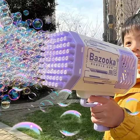 Pistolet à bulles électrique rechargeable à 69 trous, machine à bulles de savon magique pour enfants, automatique, Bazooka