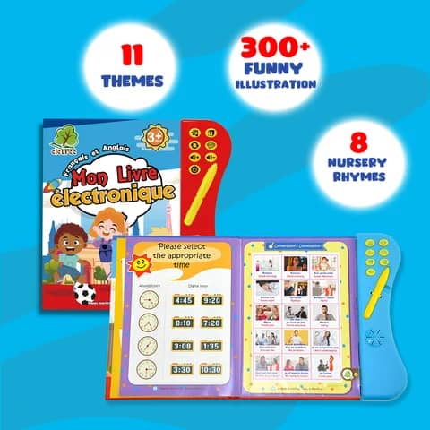 Livre électronique personnalisé Pour Enfants, Livre sonore français mon E-Book avec bouton