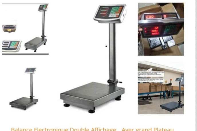 Balance électronique double affichage 500 Kg Grand plateau