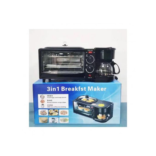Four électrique Multifonction 3 En 1 Grille-pain + Cafetière + Poêle à Frire