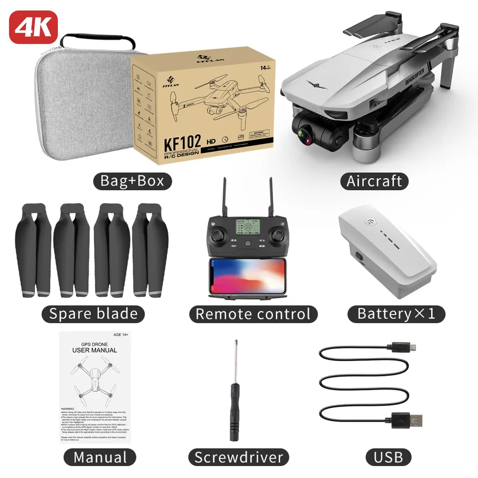 Drone Semi-professionnel Avancé HOSHI KF102 _ GPS HD 6K caméra professionnelle 1200m Transmission