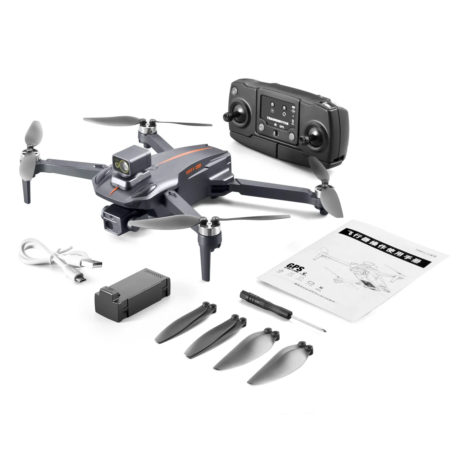 Drone Semi-professionnel K911 Max drone 8k GPS moteur sans balai _ caméra hd d'évitement d'obstacle avec GPS