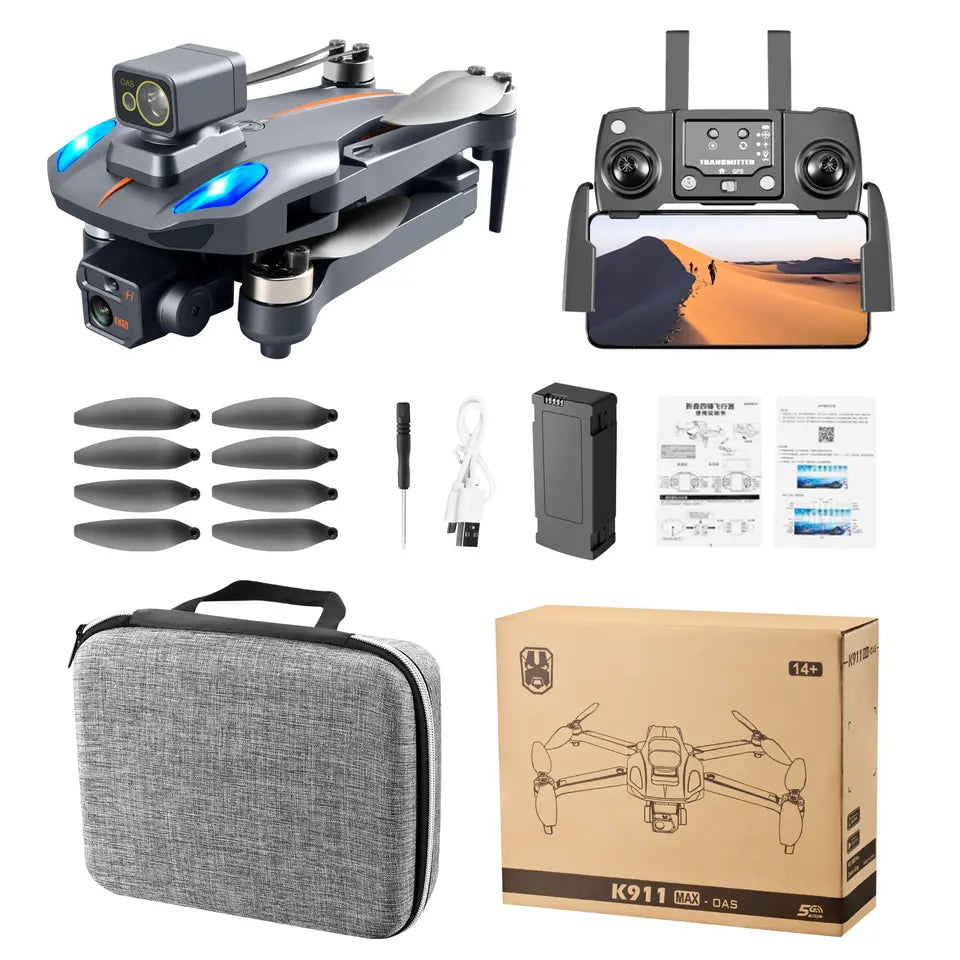 Drone Semi-professionnel K911 Max drone 8k GPS moteur sans balai _ caméra hd d'évitement d'obstacle avec GPS