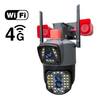 V380Pro Yoosee Caméra IP d'extérieur 4G à double objectif Ptz 4mp wifi CCTV 4mp Suivi automatique Sécurité étanche Caméra réseau avec carte sim 4g