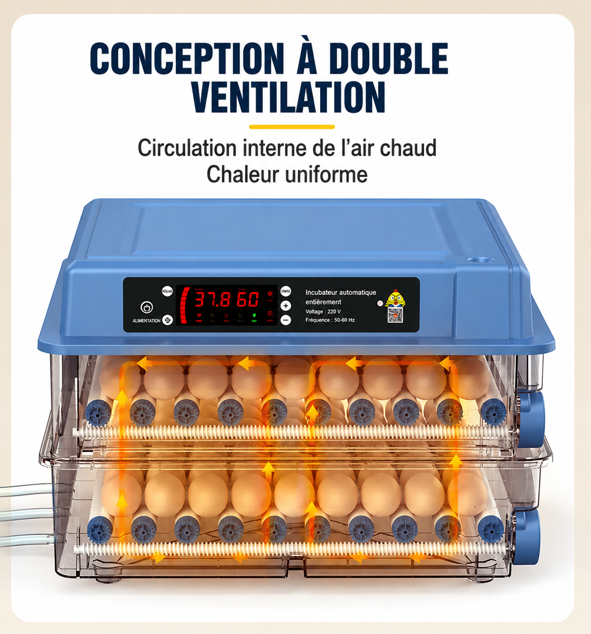 Incubateur automatique pour 400 œufs
