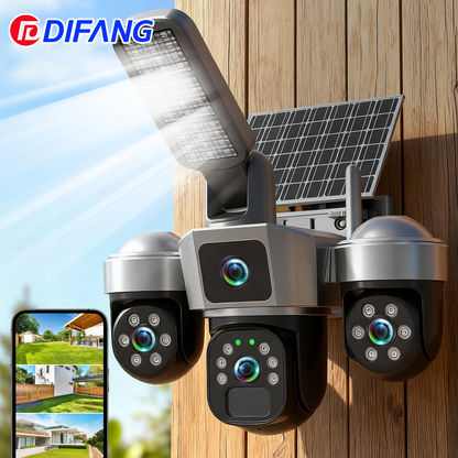 Caméra Solaire PTZ WiFi 15 MP à 3 Objectifs