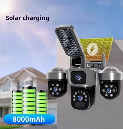 Caméra Solaire PTZ WiFi 15 MP à 3 Objectifs