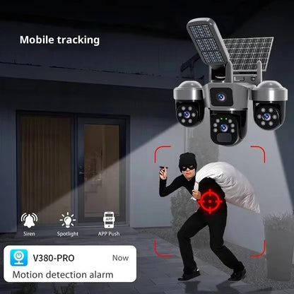 Caméra Solaire PTZ WiFi 15 MP à 3 Objectifs