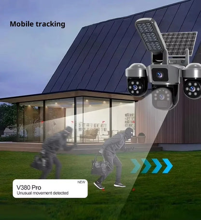 Caméra Solaire PTZ WiFi 15 MP à 3 Objectifs