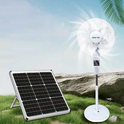 Ventilateur solaire sur pied rechargeable