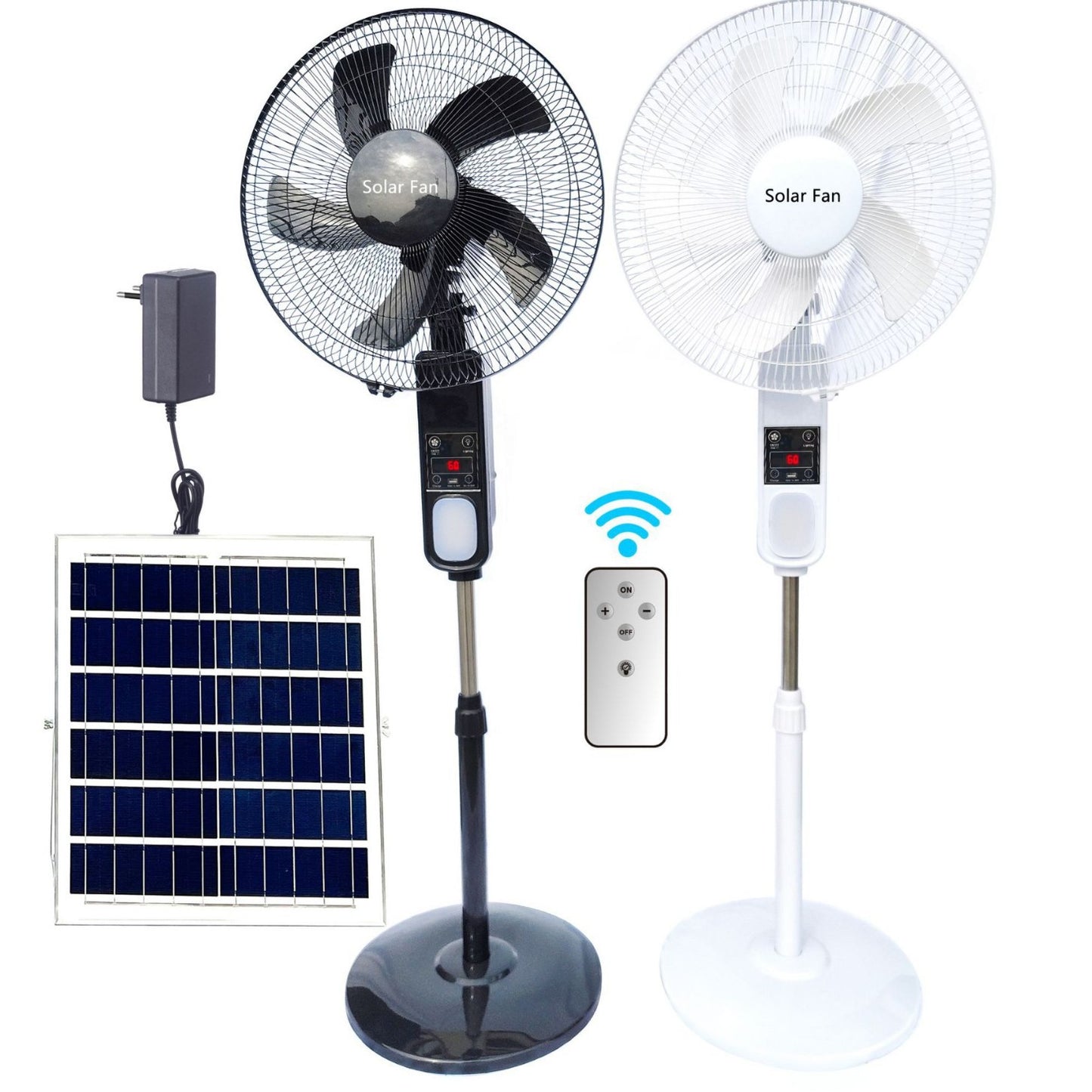 Ventilateur solaire sur pied rechargeable